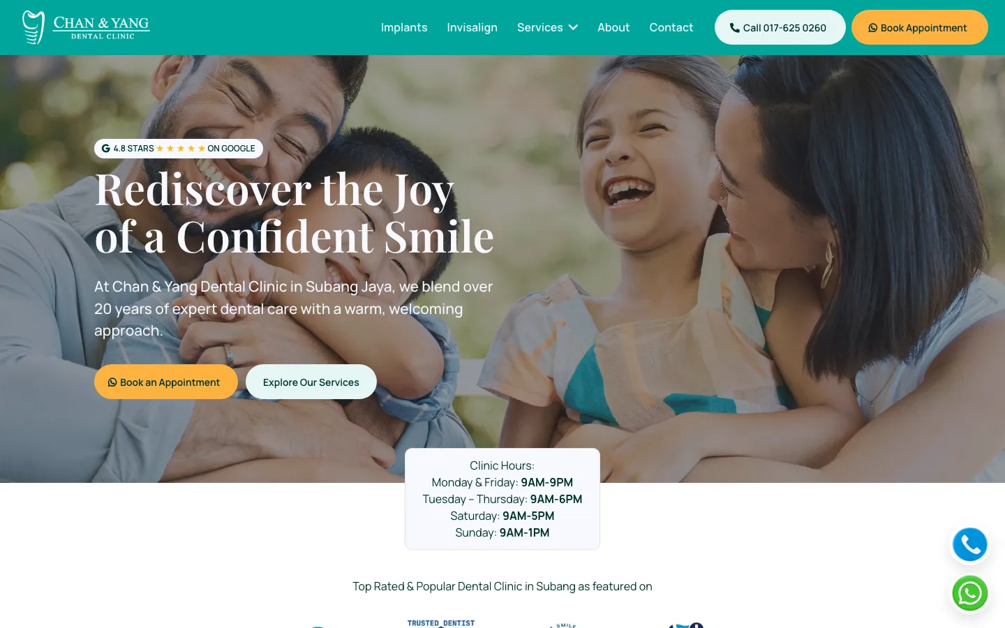 Chan & Yang Dental website, built by HPA
