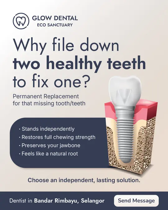 Why file down healthy teeth?, patient education ad made by HPA for a Malaysian clinic