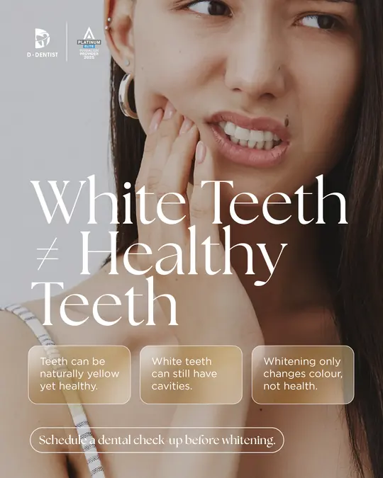 White teeth are not always healthy teeth, patient education ad made by HPA for a Malaysian clinic