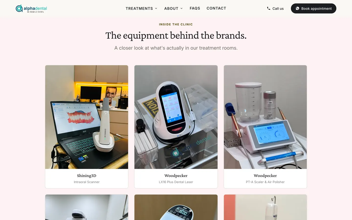 Technology on the Alpha Dental website, built by HPA